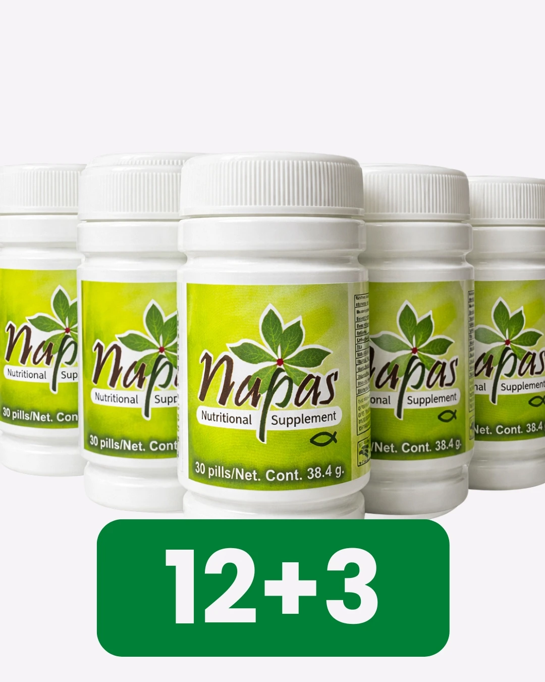 12_mas_3_producto_napas_napas_suplemento_nutricional PAQUETE DE 12 + 3 DE REGALO - NAPAS NUTRITIONAL SUPPLEMENT - Imagen 1
