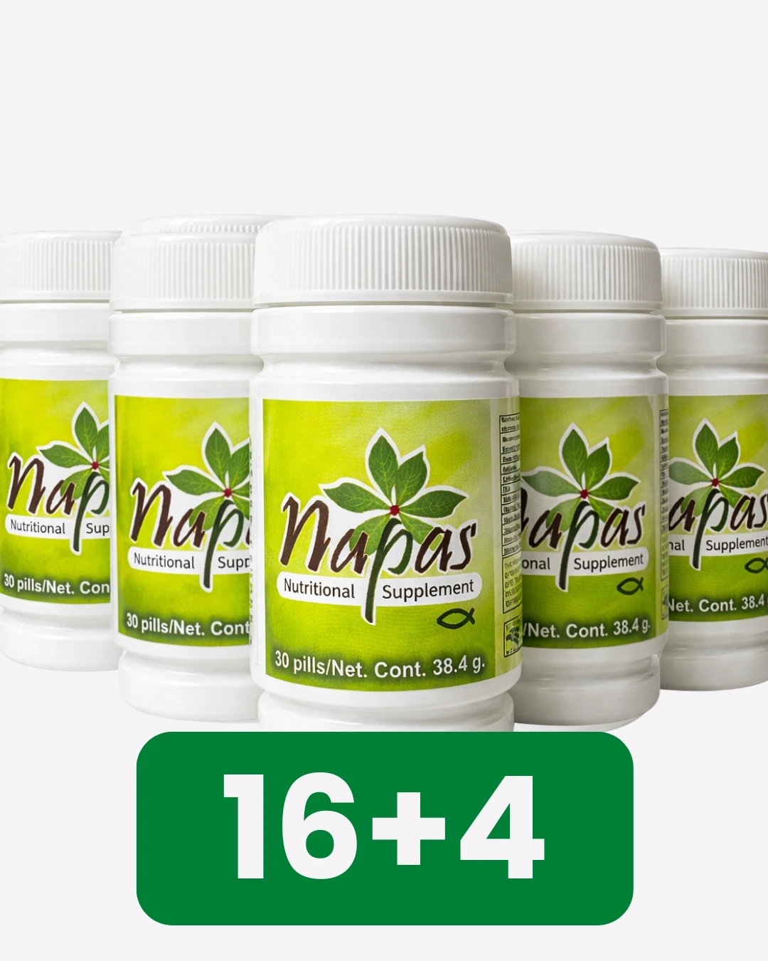 16_mas_4_producto_napas_napas_suplemento_nutricional PAQUETE DE 16 + 4 DE REGALO - NAPAS NUTRITIONAL SUPPLEMENT - Imagen 1