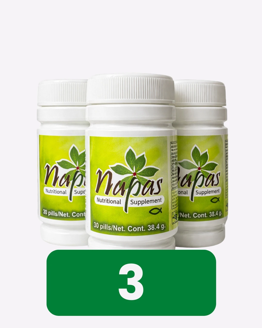 PAQUETE DE 3 FRASCOS - NAPAS NUTRITIONAL SUPPLEMENT - Imagen 1