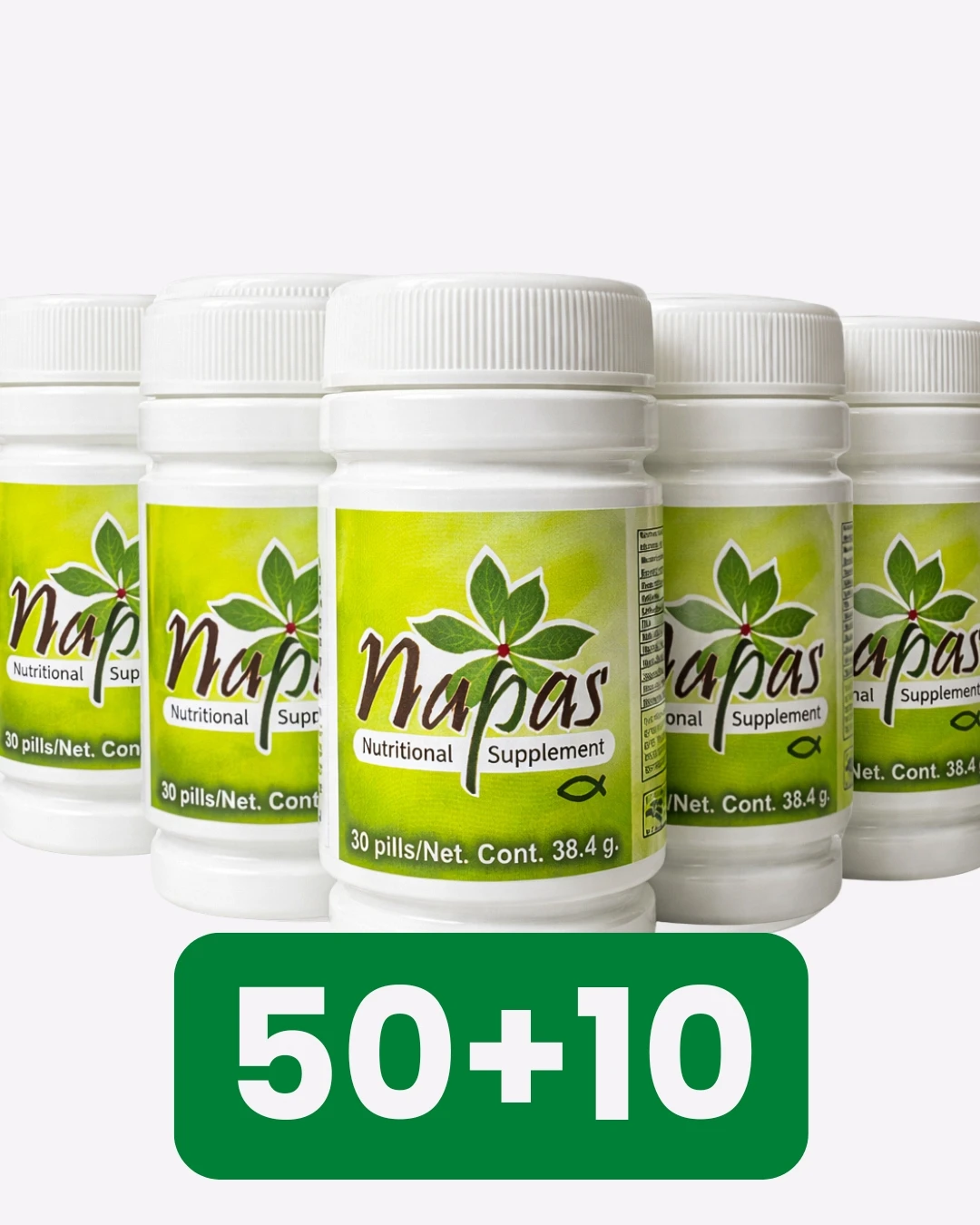 50_mas_10_producto_napas_napas_suplemento_nutricional PAQUETE DE 50 + 10 DE REGALO - NAPAS NUTRITIONAL SUPPLEMENT - Imagen 1