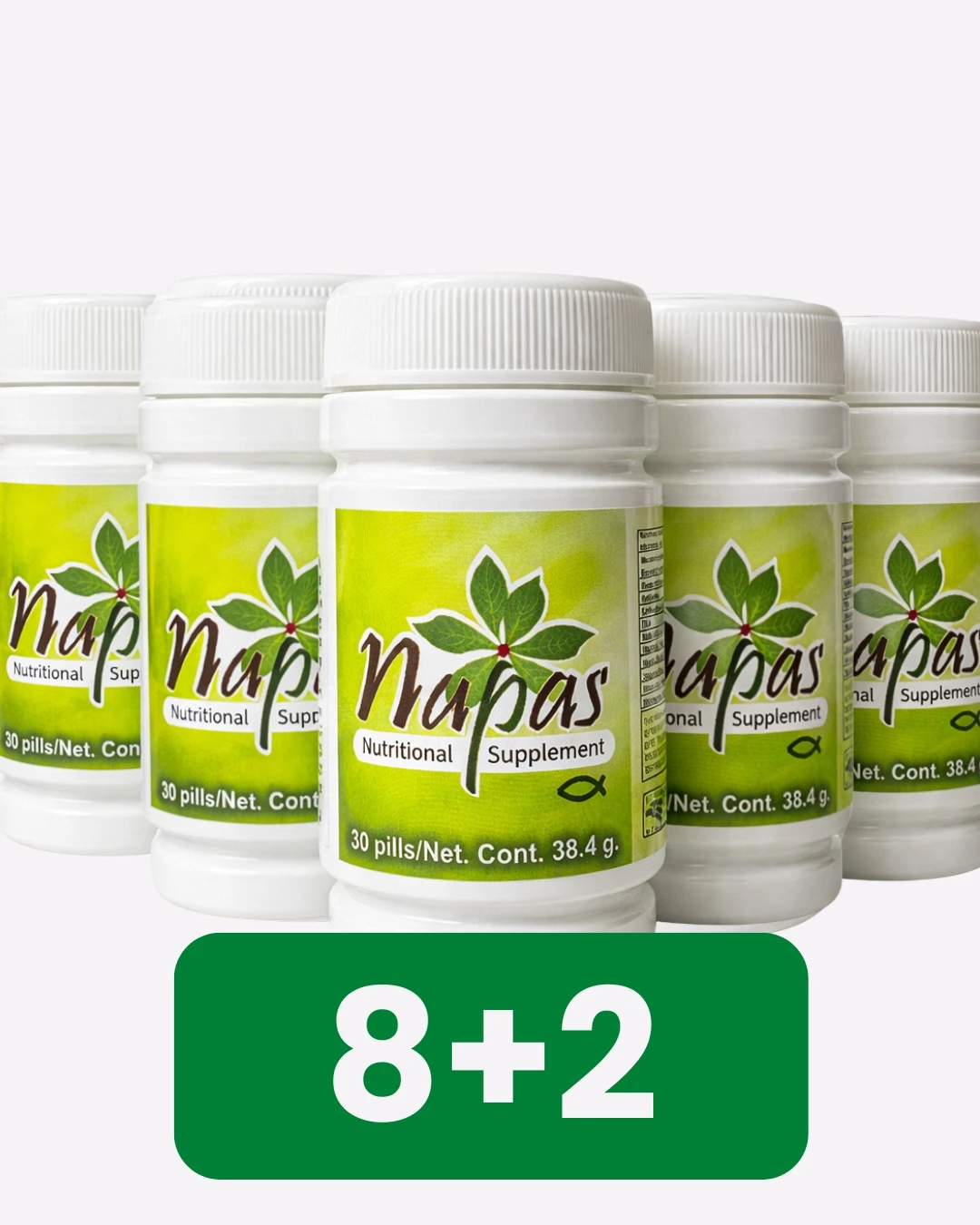 8_mas_2_producto_napas_napas_suplemento_nutricional PAQUETE DE 8 + 2 DE REGALO - NAPAS NUTRITIONAL SUPPLEMENT - Imagen 1